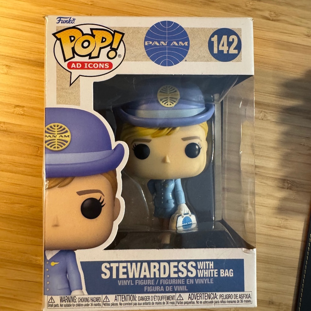 Funko Pop PanAm Stewardess  with white bag 142